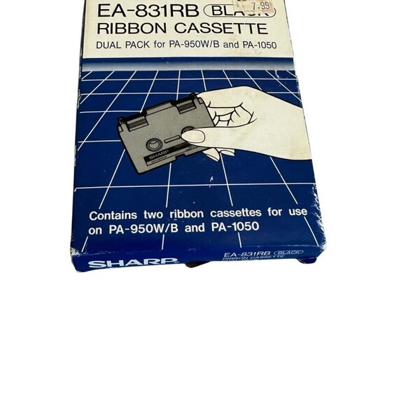 Sharp EA-831RB Ribbon Cassette Intelliwriter Dual Pack PA-950W/B PA-1050 Black - Picture 3 of 10